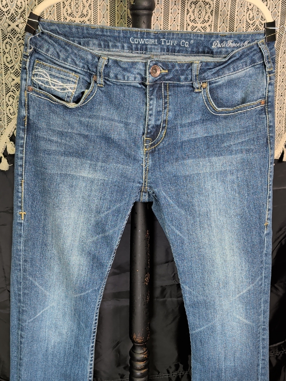 Cowgirl Tuff Ladies Jeans 33 Don't Fence Me In Western Denim Bootcut